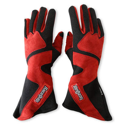 RaceQuip SFI-5 Red/Black Medium Long Angle Cut Glove - Graveyard Performance