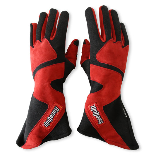 RaceQuip SFI-5 Red/Black Large Long Angle Cut Glove