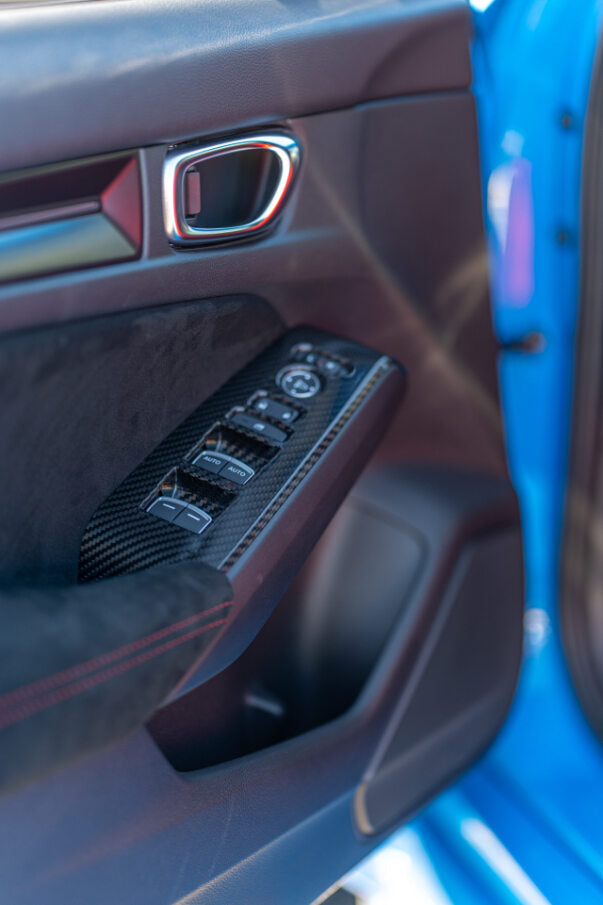 OLM LE Carbon Fiber Window Switch Panel Covers (Set of 4) - 2022+ FL Honda Civic / FL5 Type R - Graveyard Performance