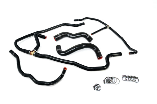 HPS Performance High Temp Reinforced Silicone Radiator and Heater Coolant Hose Kit Black 57-1276-BLK