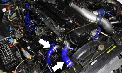 HPS Silicone Radiator Coolant Hose Kit 89-98 Nissan Skyline GTR R32 RB26DETT R33 BCNR33 Twin Turbo, Red, 57-1729-RED