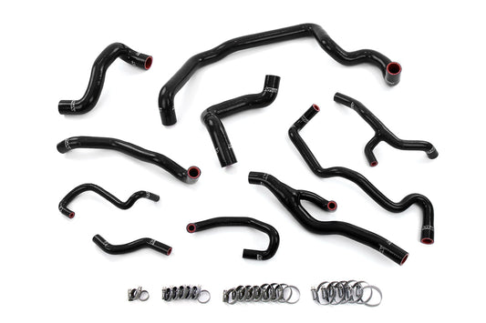 HPS Performance High Temp Reinforced Silicone Radiator Heater Water Pump and Expansion Tank Coolant Hose Kit Black 57-1998-BLK