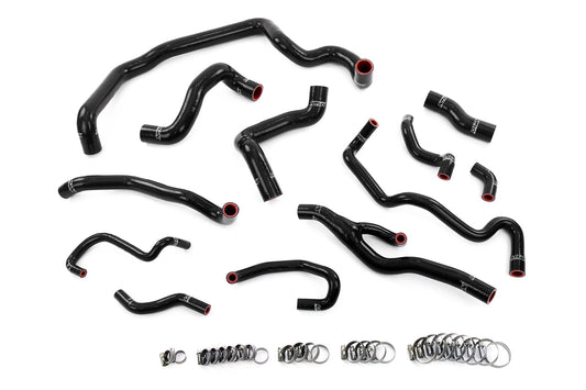 HPS Performance High Temp Reinforced Silicone Radiator Heater Water Pump and Expansion Tank Coolant Hose Kit Black 57-2000-BLK