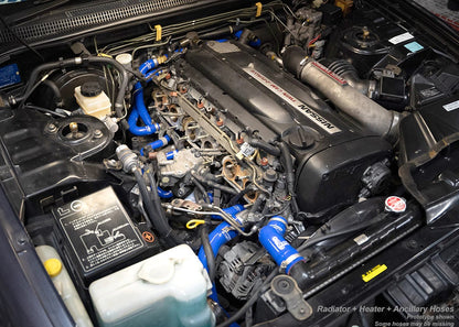HPS Silicone Radiator, Heater and Ancillary Coolant Hose Kit 1995-1998 Nissan Skyline GTR R33 RB26DETT BCNR33, Blue, 57-2135-BLUE