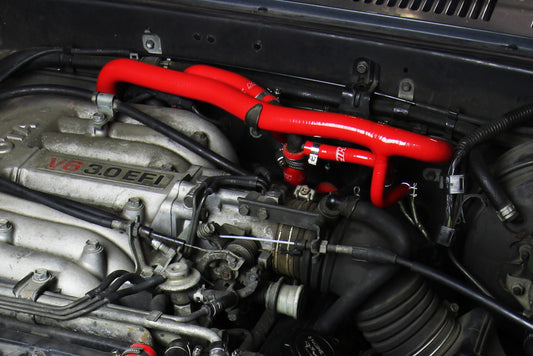 HPS Performance High Temp Reinforced Silicone Heater Coolant Hose Kit, Red, 57-2190-RED