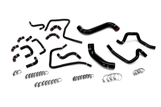 HPS Performance Silicone Radiator Heater and Ancillary Coolant Hose Kit Black 57-2304-BLK