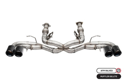 Corsa 2020-2025 Chevrolet Corvette C8 RWD 3in Track Cat-Back Delete Exhaust w/4.5in CF Black PVDTips - Graveyard Performance