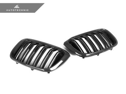 AutoTecknic Dry Carbon Fiber Dual-Slats Front Grille Set - G01 X3 | G02 X4 Pre-LCI - Graveyard Performance