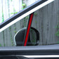 JDMuscle [22-25 WRX] P&S Series Carbon Fiber Interior Window Trim Covers 4 PC | Black Carbon Fiber/ Red Carbon Fiber