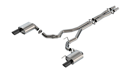 Borla 2024 Ford Mustang GT 5.0L V8 w/o Active Exhaust ATAK Cat-Back Exhaust System - Black Chrome - Graveyard Performance