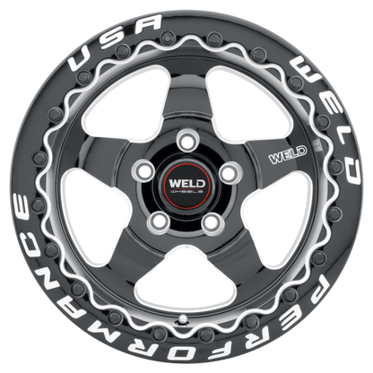 Weld S904 18x10 Ventura Drag Beadlock 5x114.3 ET29 6.64 BS 78.1 Dia Gloss Black Milled - Diamond Lip - Graveyard Performance