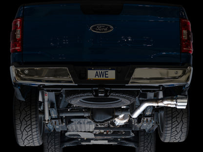 AWE 21-25 Ford F150 (14th Gen Reg Cab) Cat-Back Exhaust - 4.5in Dual Side Exit Chrome Tips - Graveyard Performance