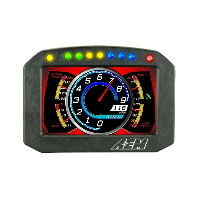 AEM CD-5LG Carbon Logging Flush Digital Dash Display w/ Internal 20Hz GPS & Antenna - Graveyard Performance