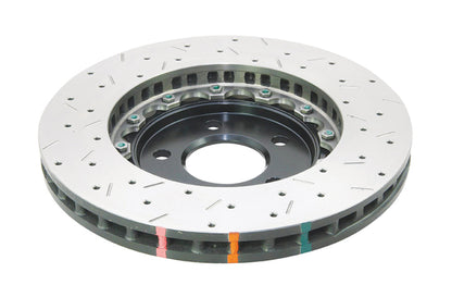 DBA 05-10 Ford Mustang GT / 11-13 V6 Front Drilled & Slotted 5000 Series 2 Piece Rotor w/ Black Hat - Graveyard Performance