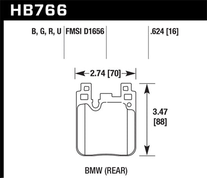 Hawk BMW M4 DTC-70 Race Rear Brake Pads - Graveyard Performance