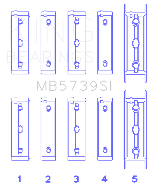 King Engine Bearings Subaru EJ20/EJ22/EJ25 Bi-Metal Silicon Aluminum Main Bearing Set - Size +.002mm