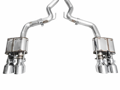 AWE 2024 Ford Mustang GT Fastback S650 RWD SwitchPath Catback Exhaust w/ Quad Chrome Silver Tips - Graveyard Performance