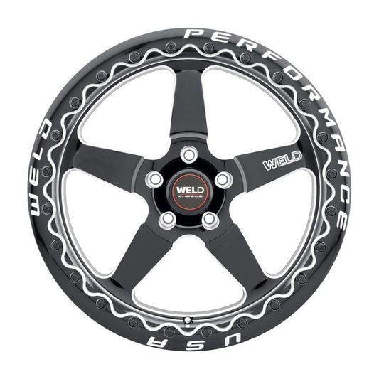Weld S904 18x12 Ventura Beadlock 5x120 ET52 BS8.55 Gloss BLK MIL DIA 78.1