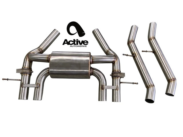 G87 M2 Valved Rear Axle-back Exhaust w Tips w stainless brushed tips - Graveyard Performance