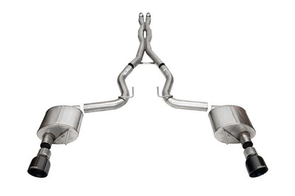 Corsa 24+ Ford Mustang GT Xtreme Cat-Back Ex. Sys. 3.0in Dual Rear Exit w/4.5in Black PVD Pro Tips - Graveyard Performance