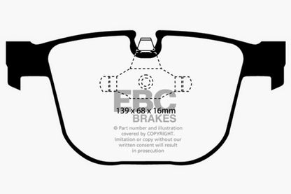 EBC 08-10 BMW M3 4.0 (E90) Yellowstuff Rear Brake Pads - Graveyard Performance