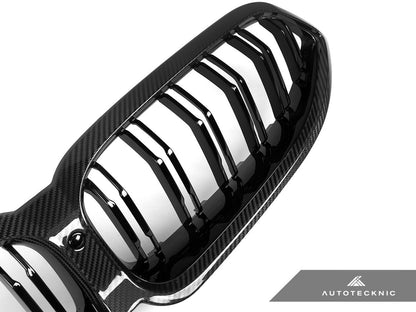 AutoTecknic Dry Carbon Dual-Slats Front Grille - G14/ G15/ G16 8-Series - Graveyard Performance