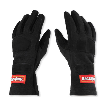 RaceQuip Black 2-Layer SFI-5 Glove - XSmall - Graveyard Performance