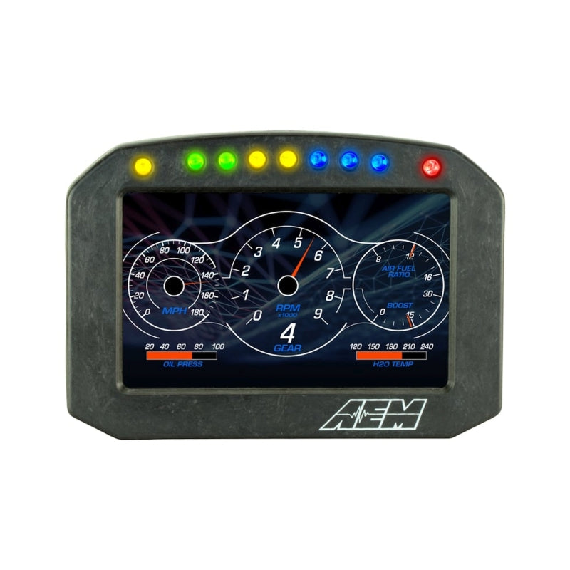 AEM CD-5LG Carbon Logging Flush Digital Dash Display w/ Internal 20Hz GPS & Antenna - Graveyard Performance