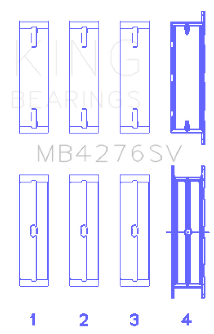 King Engine Bearings Ford 276DT/D17TED4/AJD 2.7L V6 (Size +0.10) Main Bearing Set - Graveyard Performance