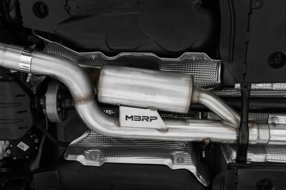 MBRP 2022 Volkswagen Golf R MK8 T304 Stainless Steel 3in Cat-Back, Quad Rear Exit- Carbon Fiber Tip - Graveyard Performance