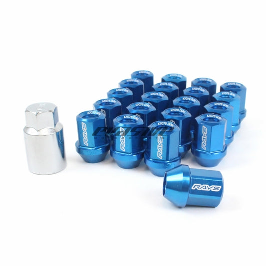Rays Dura-Nut L32 Straight Type 12x1.50 Lug Nut Set 16 Lug 4 Lock Set - Blue - Graveyard Performance