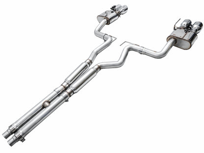 AWE 2024 Ford Mustang GT Fastback S650 RWD SwitchPath Catback Exhaust w/ Quad Chrome Silver Tips - Graveyard Performance