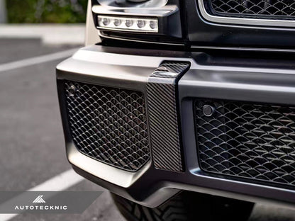 AutoTecknic Carbon Fiber Front Bumper Bull Bar Cover  - Mercedes-Benz W463 G-Class - Graveyard Performance