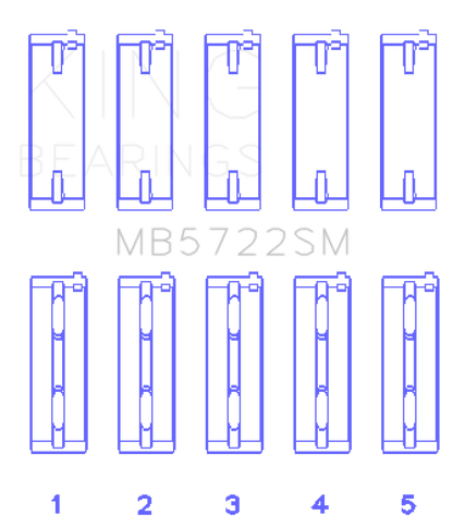 King Engine Bearings Mitsubishi 2007+ 4B11T Turbo EVO X (Size +0.25mm) Crankshaft Main Bearing Set - Graveyard Performance