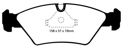 EBC 87-91 BMW M3 2.3 (E30) Yellowstuff Front Brake Pads - Graveyard Performance