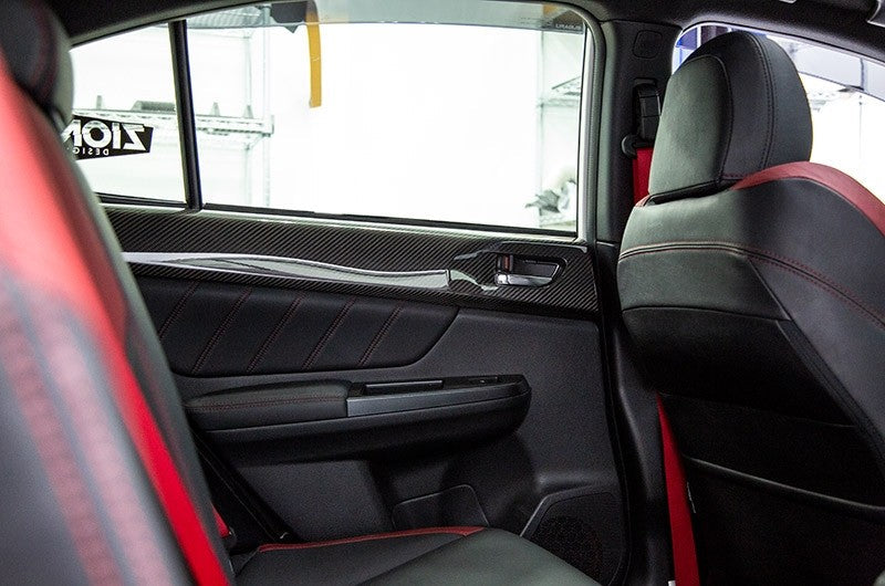 OLM LE Dry Carbon Fiber Rear Door Trim Upper Panels - 2015-2021 Subaru WRX / STI - Graveyard Performance