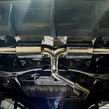 Injen 19-22 Hyundai Veloster N L4 2.0L Turbo Performance SS Axle Back Exhaust System - Carbon Tips - Graveyard Performance