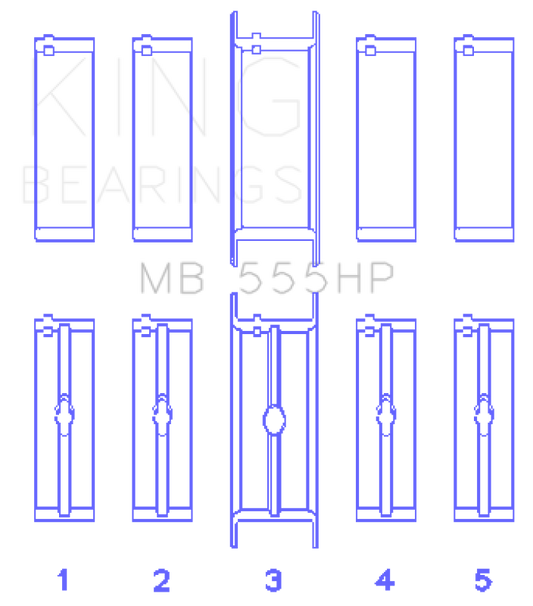 King Engine Bearings Chrysler 350/361/383/403 (Size STDX) Main Bearing Set