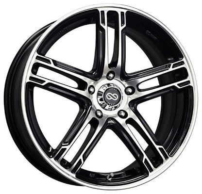 Enkei FD-05 18x7.5 5x100 53mm Offset 72.6 Bore Dia Black Machined Wheel - Graveyard Performance