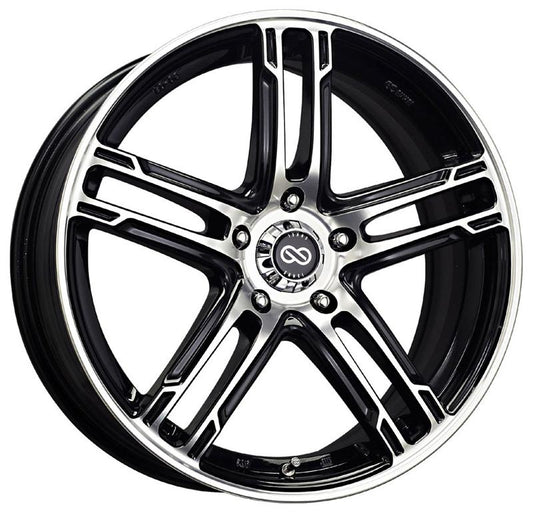 Enkei FD-05 18x7.5 5x100 53mm Offset 72.6 Bore Dia Black Machined Wheel