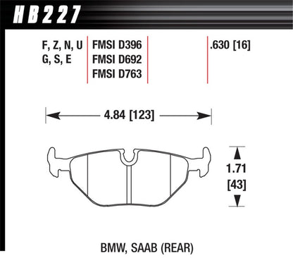 Hawk 95-99 BMW M3 E36 HPS Street Rear Brake Pads - Graveyard Performance