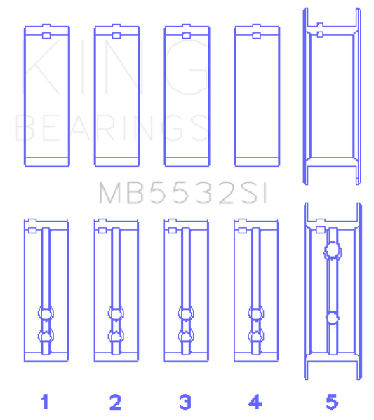 King Engine Bearings Chevrolet 151/153 (Size STD) Main Bearing Set