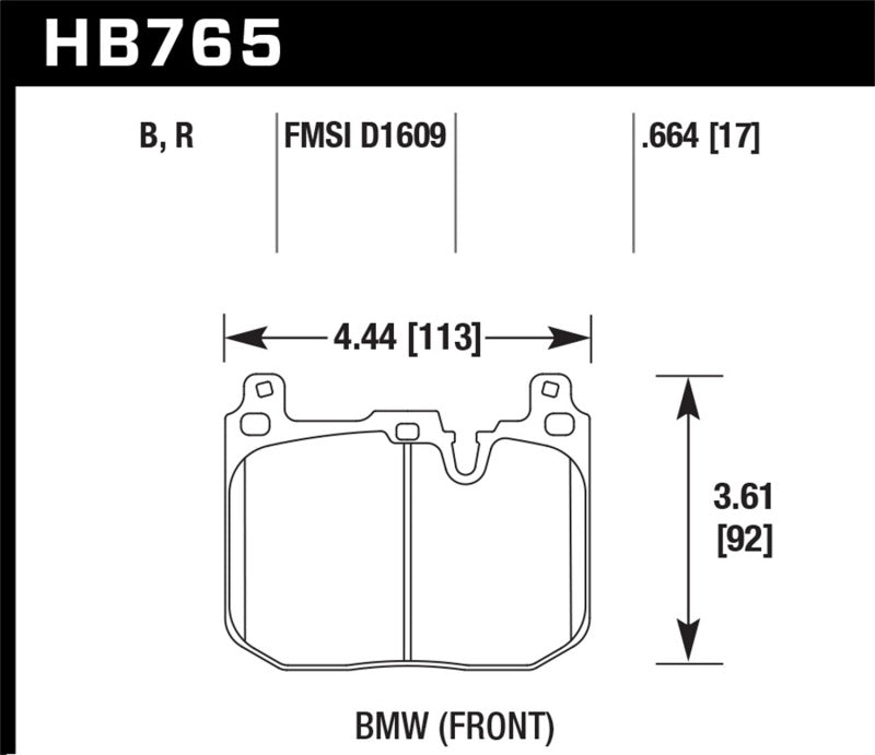 Hawk 2017 BMW 440i/M2-4 Black HP Plus Front Brake Pads - Graveyard Performance