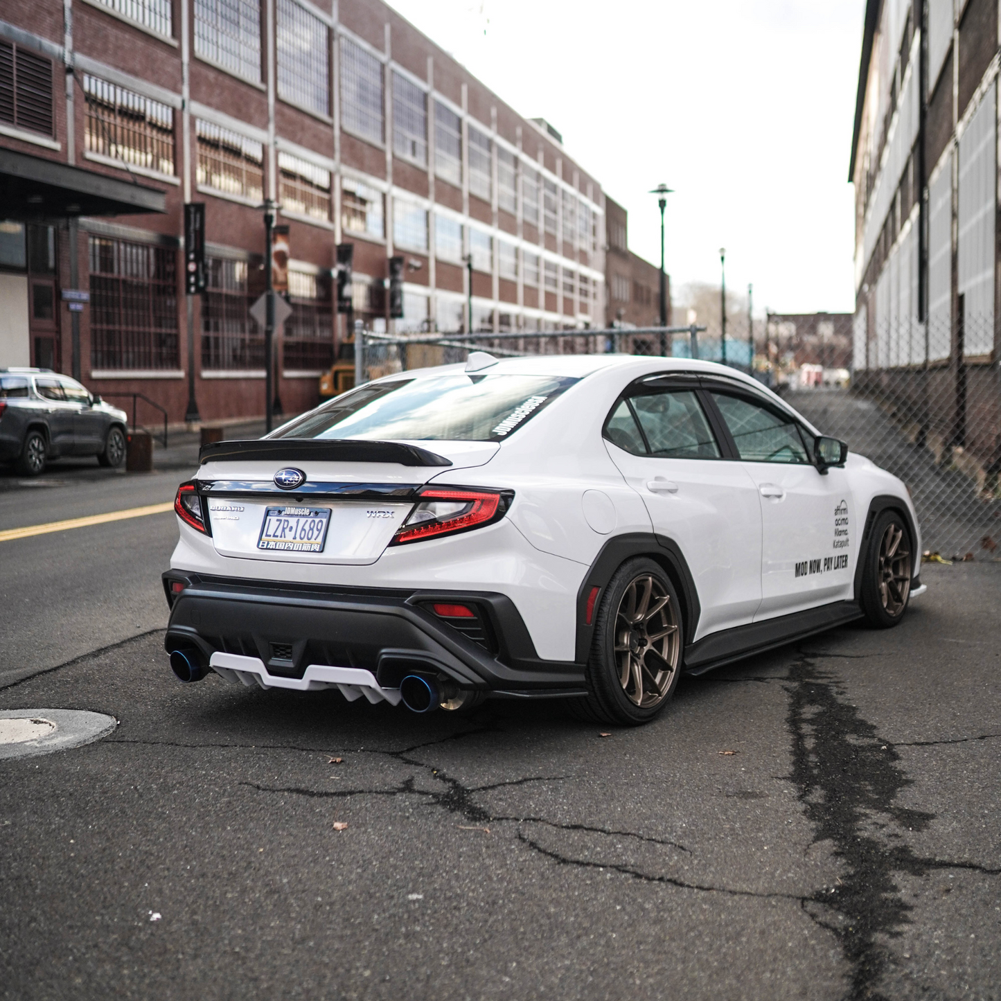JDMuscle [22-25 WRX] Duck Bill / Low Profile Spoiler - V1 Paint Matched / Gloss Black / Cherry Red
