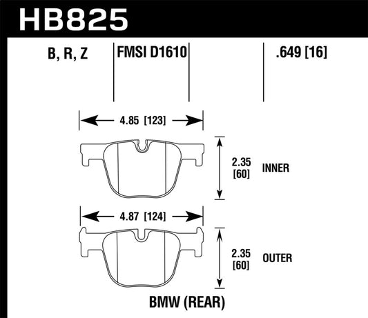 Hawk 13-15 BMW 335i/335i xDrive / 14-16 BMW 435i/435i xDrive HPS 5.0 Rear Brake Pads - Graveyard Performance