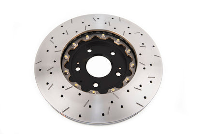 DBA 00-05 Mitsubishi Evo 5/6/7/8 / 06-08 Evo 9 Black Front Drilled & Slotted 5000 Series - Graveyard Performance