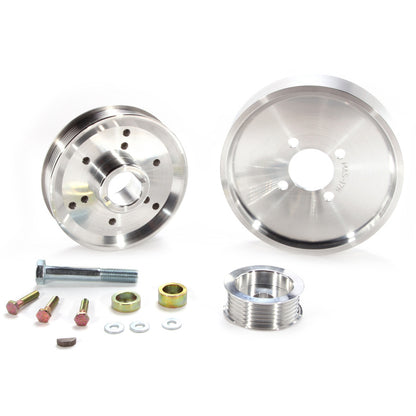 BBK 02-04 Mustang 4.6 GT Underdrive Pulley Kit - Lightweight CNC Billet Aluminum (3pc) - Graveyard Performance