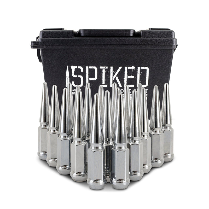 Mishimoto Steel Spiked Lug Nuts M12x1.5 20pc Set - Chrome - Graveyard Performance