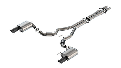 Borla 2024 Ford Mustang GT 5.0L V8 w/o Active Exhaust S-Type Cat-Back Exhaust System - Black Chrome - Graveyard Performance