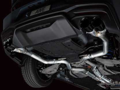 AWE 2024 Ford Mustang GT Fastback S650 RWD Track Edition Catback Exhaust w/ Quad Diamond Black Tips - Graveyard Performance